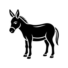 Donkey silhouette vector icon illustration art