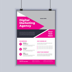 Digital marketing agency corporate business flyer design vector template