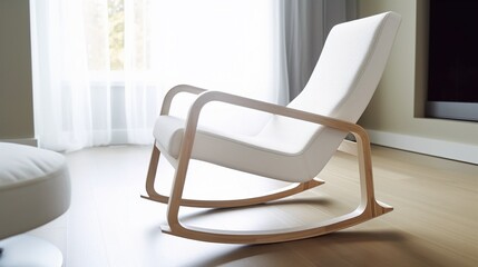 The subtle motion of a minimalist rocking chair brings calming rhythms to life in this modern design