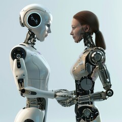 handshake between robots partners or friends