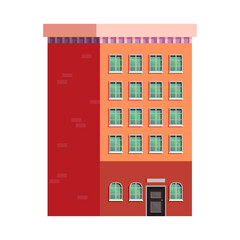 Naklejka premium building cartoon isolated illustration on white background