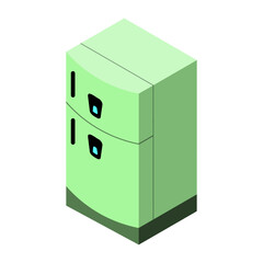 isometric fridge on white background
