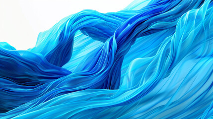 A stunning image of tidal waves in royal blue and bright aqua, swirling intensely, isolated on a...