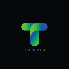 Creative and Vibrant Letter T Logo Design with Colorful Gradient Concept