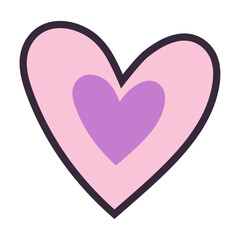 hand drawn heart illustration on white background