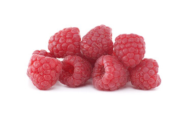 Raspberry berries isolated on white background