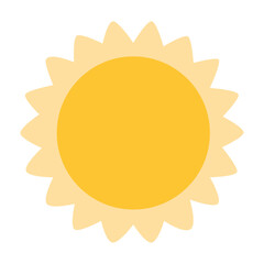 hand drawn sun flat icon on white background