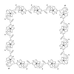 Obraz premium Hand drawn floral wreath on white background