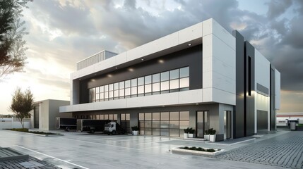 modern warehouse exterior