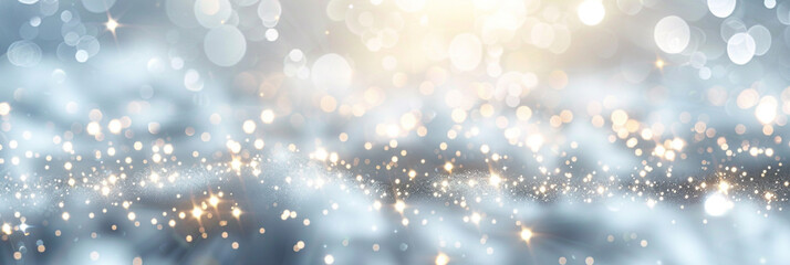 Cloud White Glitter Defocused Abstract Twinkly Lights Background, glowing blurred lights with serene cloud white tones.