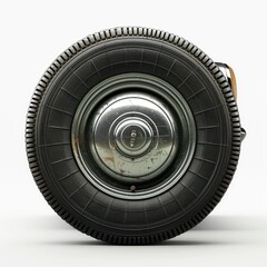 Obraz premium small car tire on white background