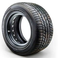 small car tire on white background