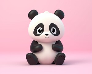 Fototapeta premium A delightful panda with pastel ombre hair