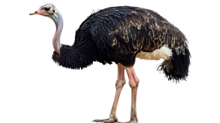 adult ostrich isolated on transparent background