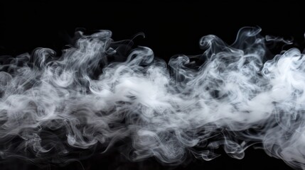 solid black background, grey smoke