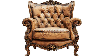 armchair vintage brown isolated on transparent background