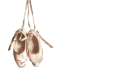 ballet shoes hanging isolated on transparent background
