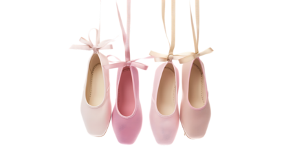 ballet shoes hanging isolated on transparent background