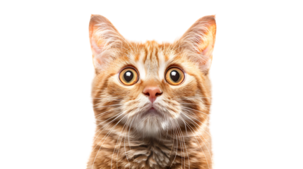 banye surprised cat isolated on transparent background