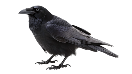 black crow isolated on transparent background