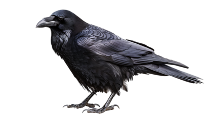 black crow isolated on transparent background