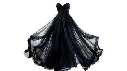 black party dress isolated on transparent background