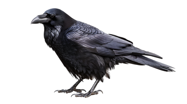 black crow isolated on transparent background