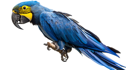blue parrot isolated on transparent background
