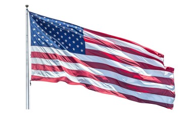 Fototapeta premium american flag blowing in the wind