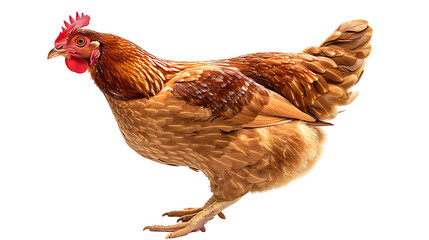 Fototapeta premium Brown chicken isolated on transparent background