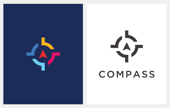 Compass Concept Simple Full Color logo icon vector template