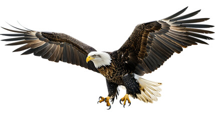 eagle landing isolated on transparent background