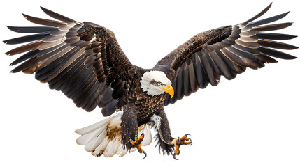 eagle landing isolated on transparent background