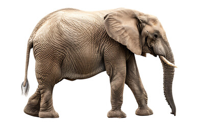 elephant looking right isolated on transparent background