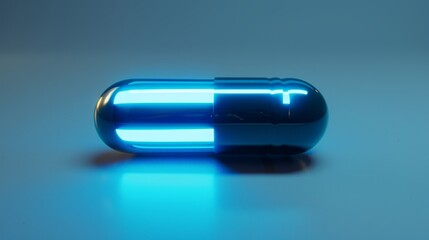 Blue glowing pill