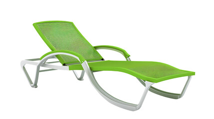 green beach lounge chair isolated on transparent background