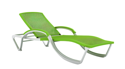 green beach lounge chair isolated on transparent background