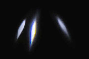 Neon lens flare white light reflection on black background