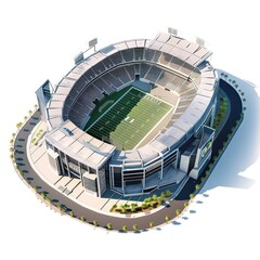 football stadium 3d isometric in white background