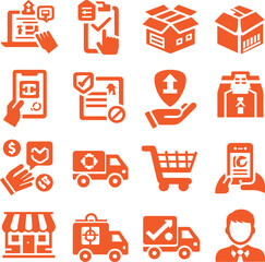 E-commerce logo icon set