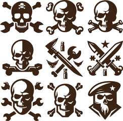 Skull logo collection set template for designer