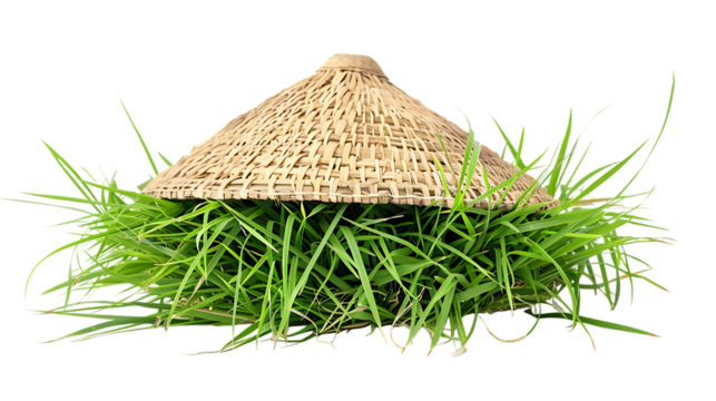 rice paddy hat isolated on transparent background