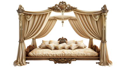 romantic royal bed isolated on transparent background