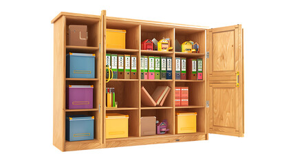 school storage cupboard isolated on transparent background