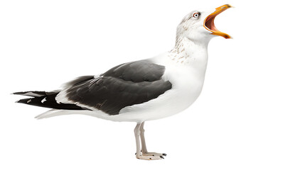 seagull open beak isolated on transparent background - Powered by Adobe