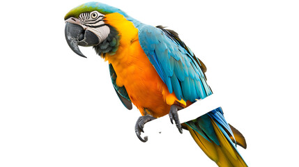 sideview parrot isolated on transparent background