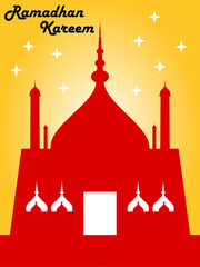 Ramadhan template design, with full colors and islamic theme. Design with mosque vector and illustration.