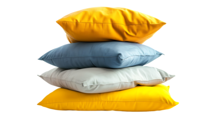 stack of pillows isolated on transparent background