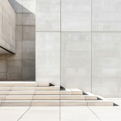 Obraz premium modern concrete building whit flat surface in white background wall