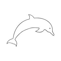 Fish Outline Design For Coloring Book. Marine Life Animal Illustration